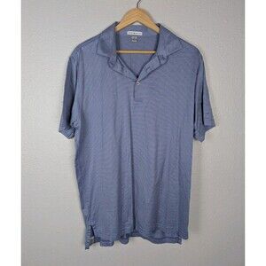 Peter Millar Polo Golf Shirt‎ Men's Medium Blue Cotton
